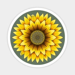 Sunflower Mandala Magnet